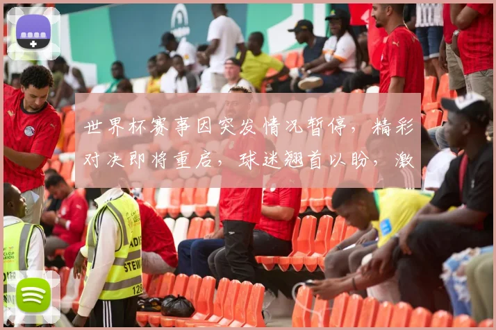 世界杯赛事因突发情况暂停，精彩对决即将重启，球迷翘首以盼，激情碰撞再续佳话。